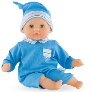 NIB Corolle Mon Premier Bebe Calin Baby Boy Doll in Blue w/Hat 12" New in Box